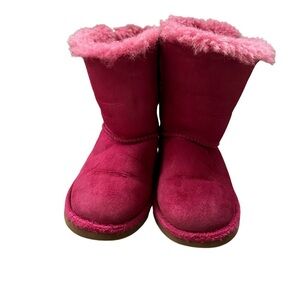 UGG AUSTRALIA BAILEY BOW CERISE HOT PINK SHEEPSKIN BOOTS SIZE 12